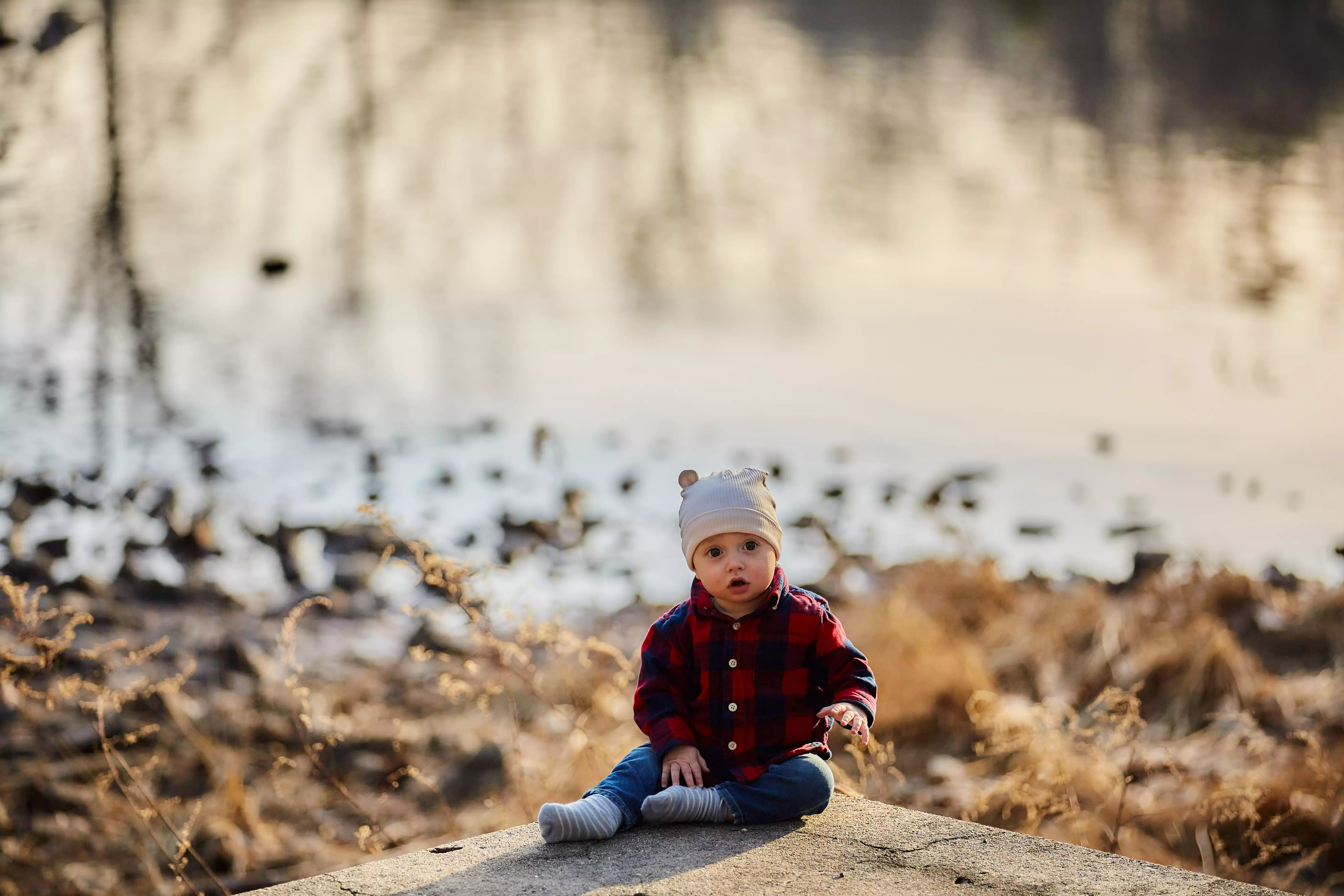 Child in nature, candid moment